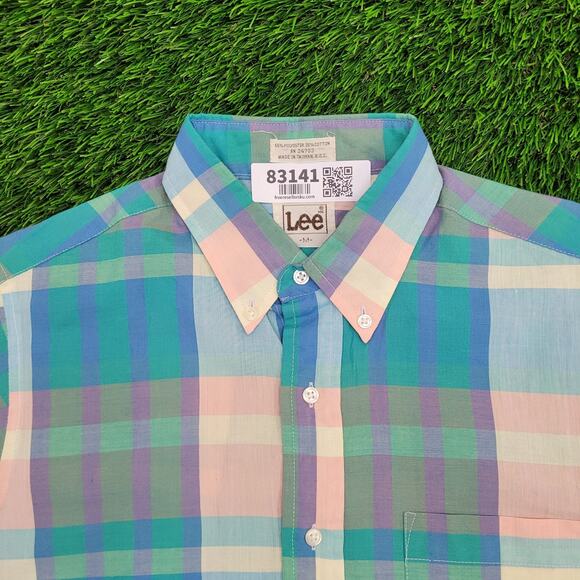 Vintage 80s LEE Western Hippie Shirt S/M 20x30 Plaid Snap USA - Picture 9 of 10